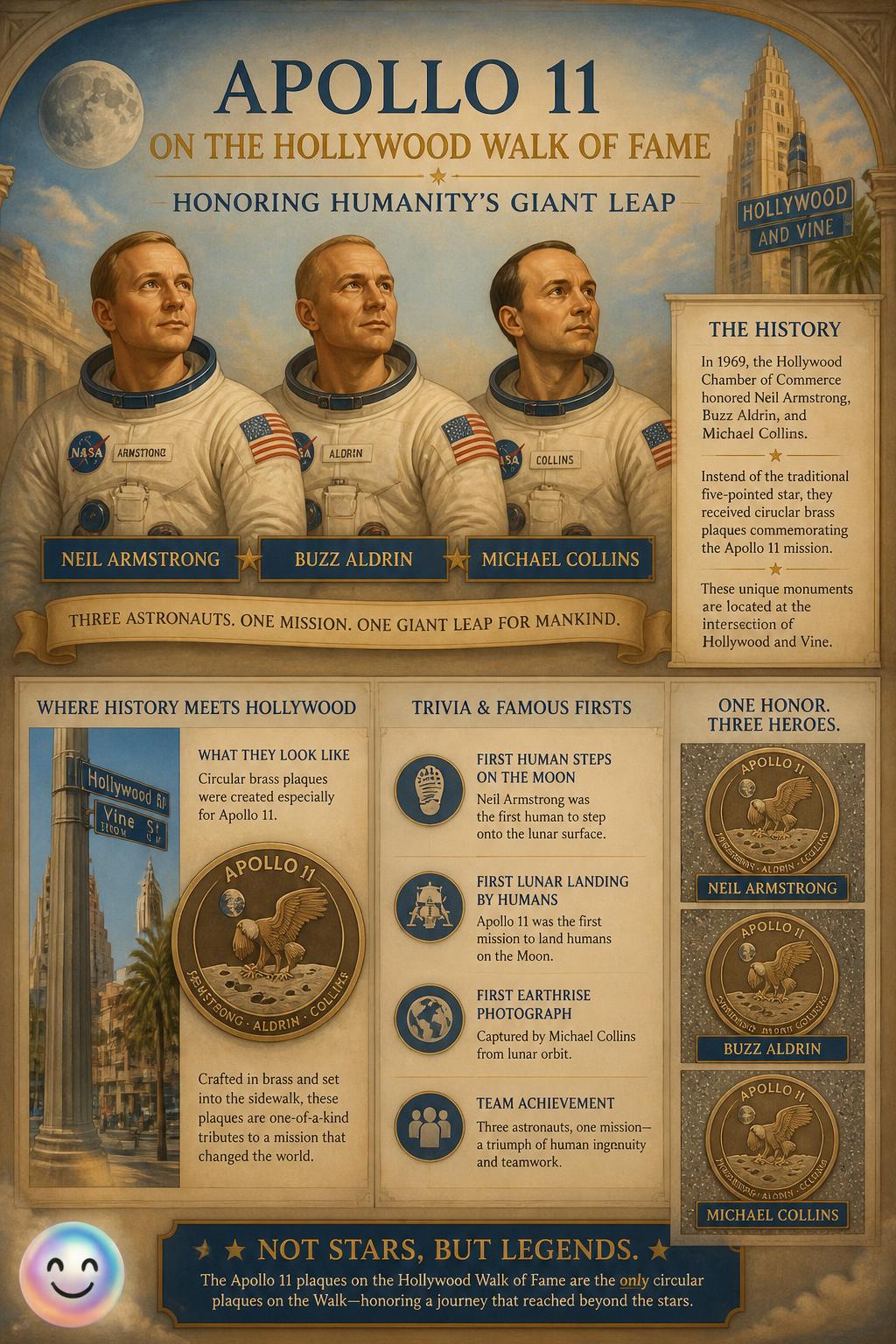 The Apollo 11 moon landing stars