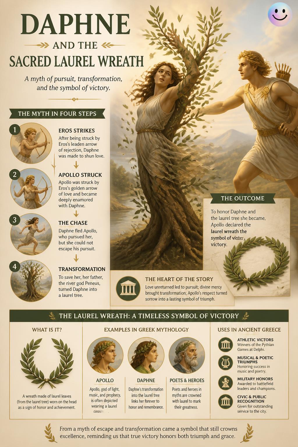 Daphne and the sacred laurel wreath