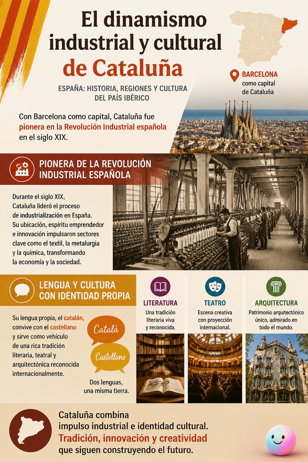 El dinamismo industrial y cultural de Cataluña