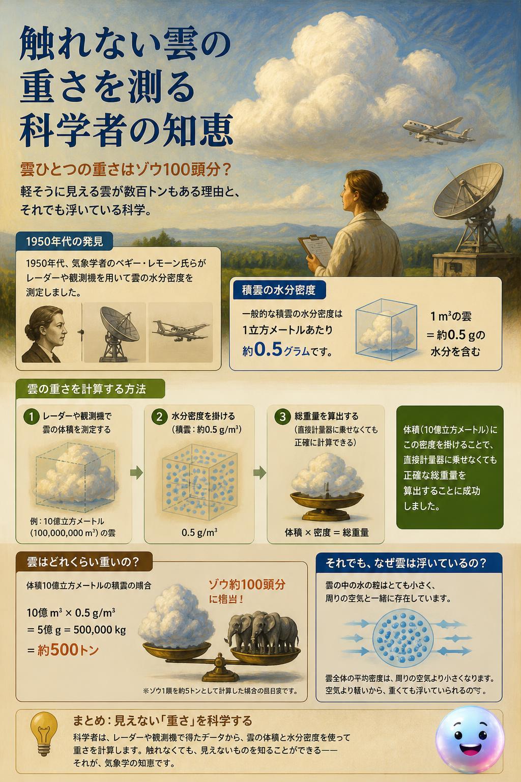 触れない雲の重さを測る科学者の知恵