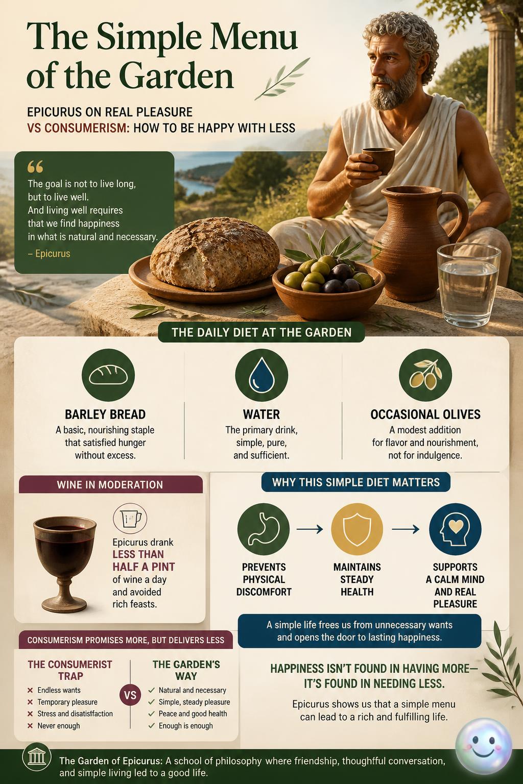 The simple menu of the Garden