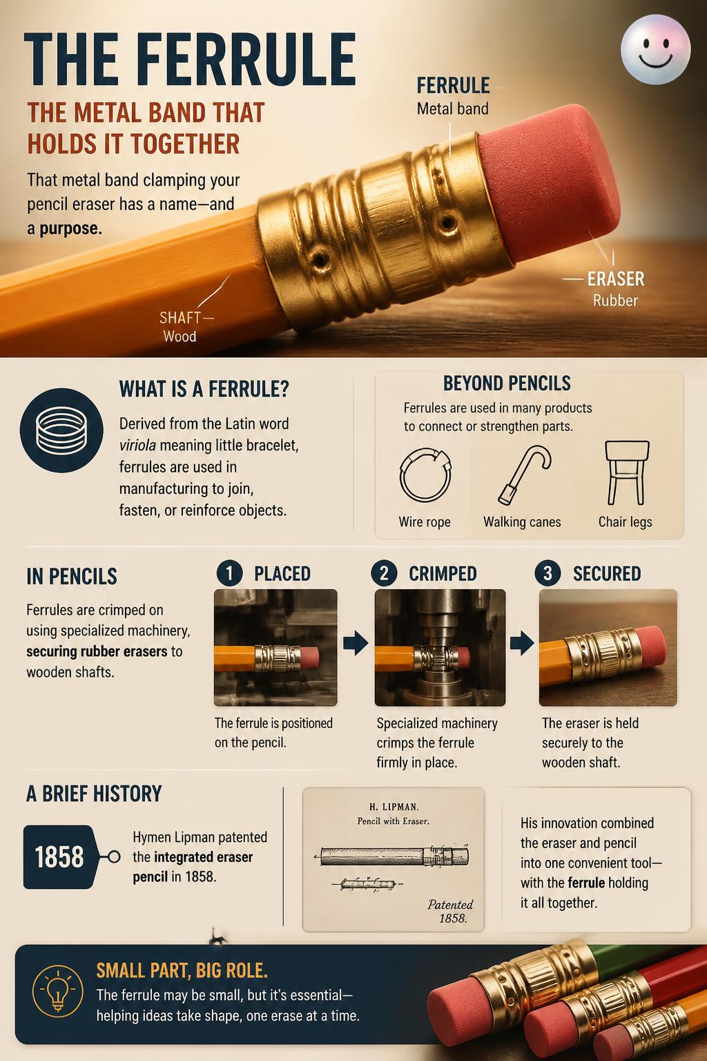 The metal band clamping your pencil eraser