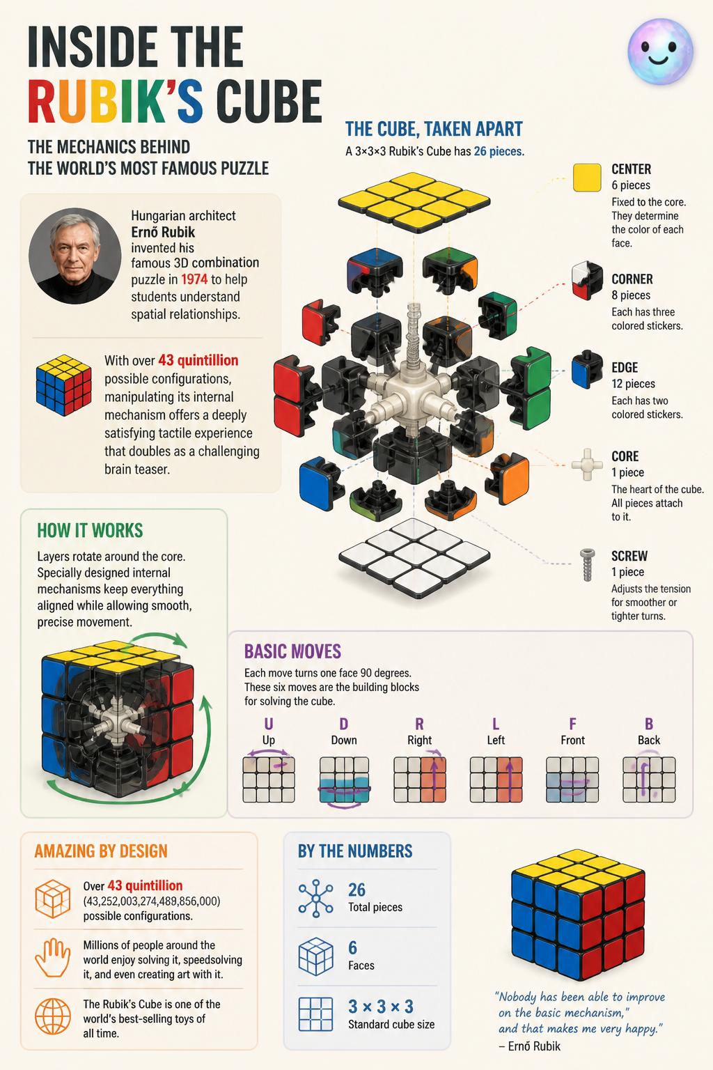 Inside the mechanics of the Rubik's cube