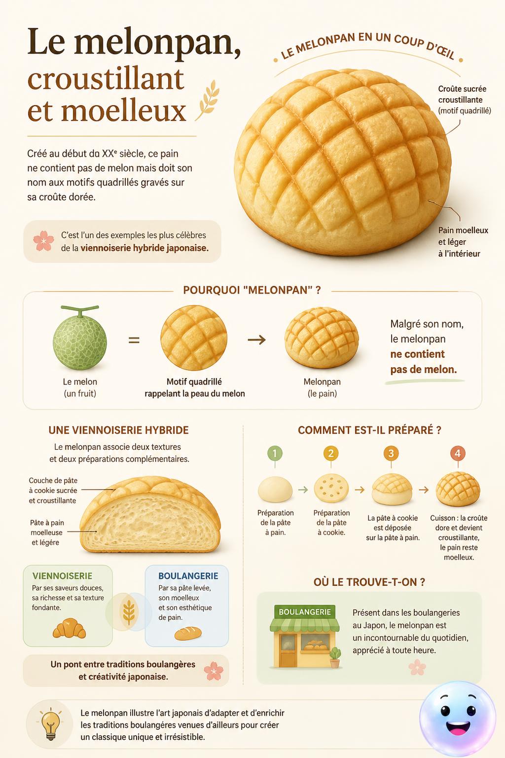 Le melonpan, croustillant et moelleux
