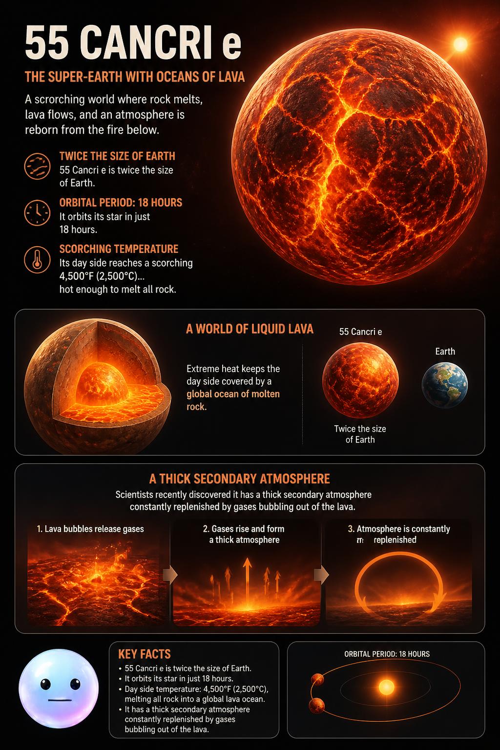 The super-Earth with oceans of liquid lava