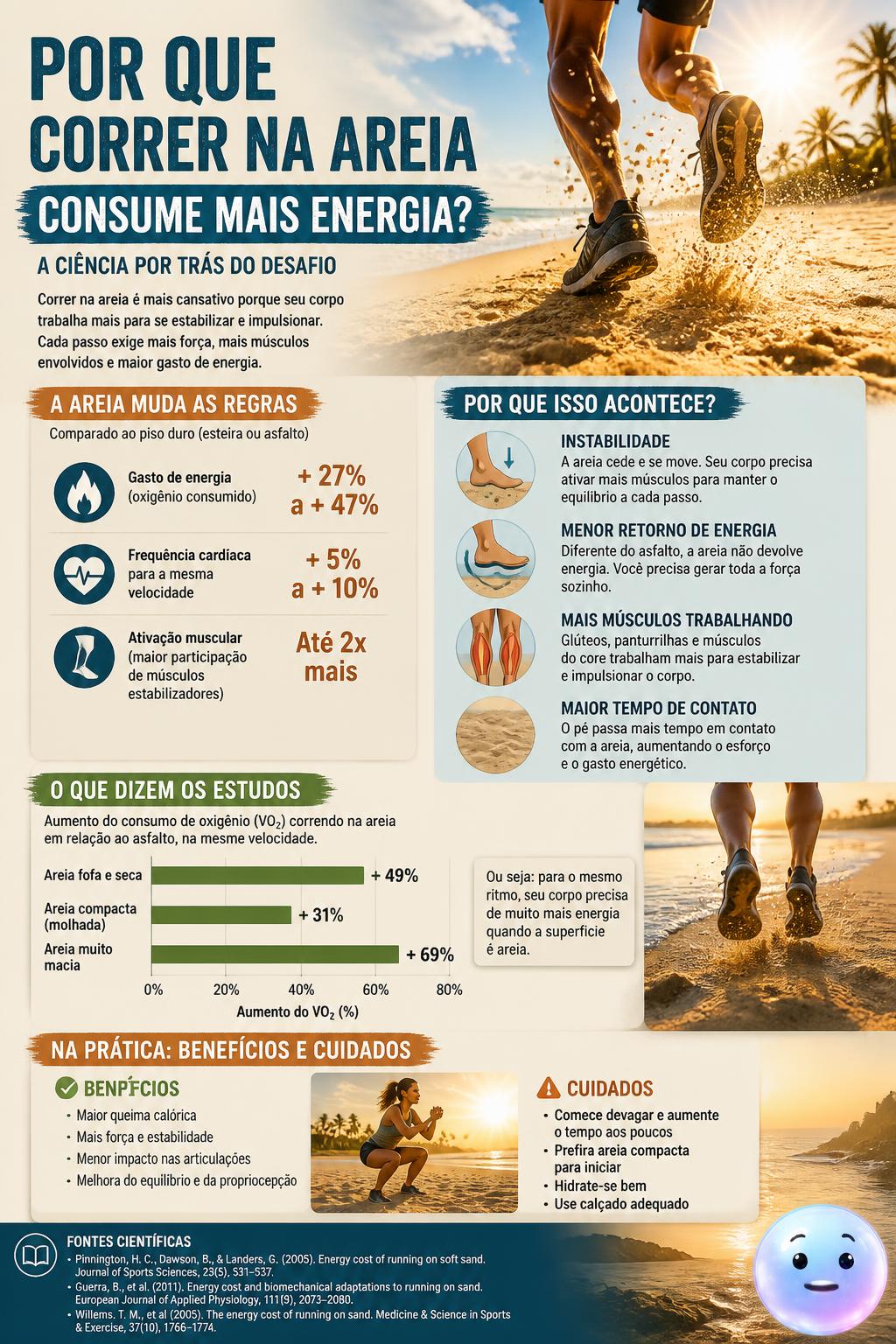 Por que correr na areia consome mais energia?