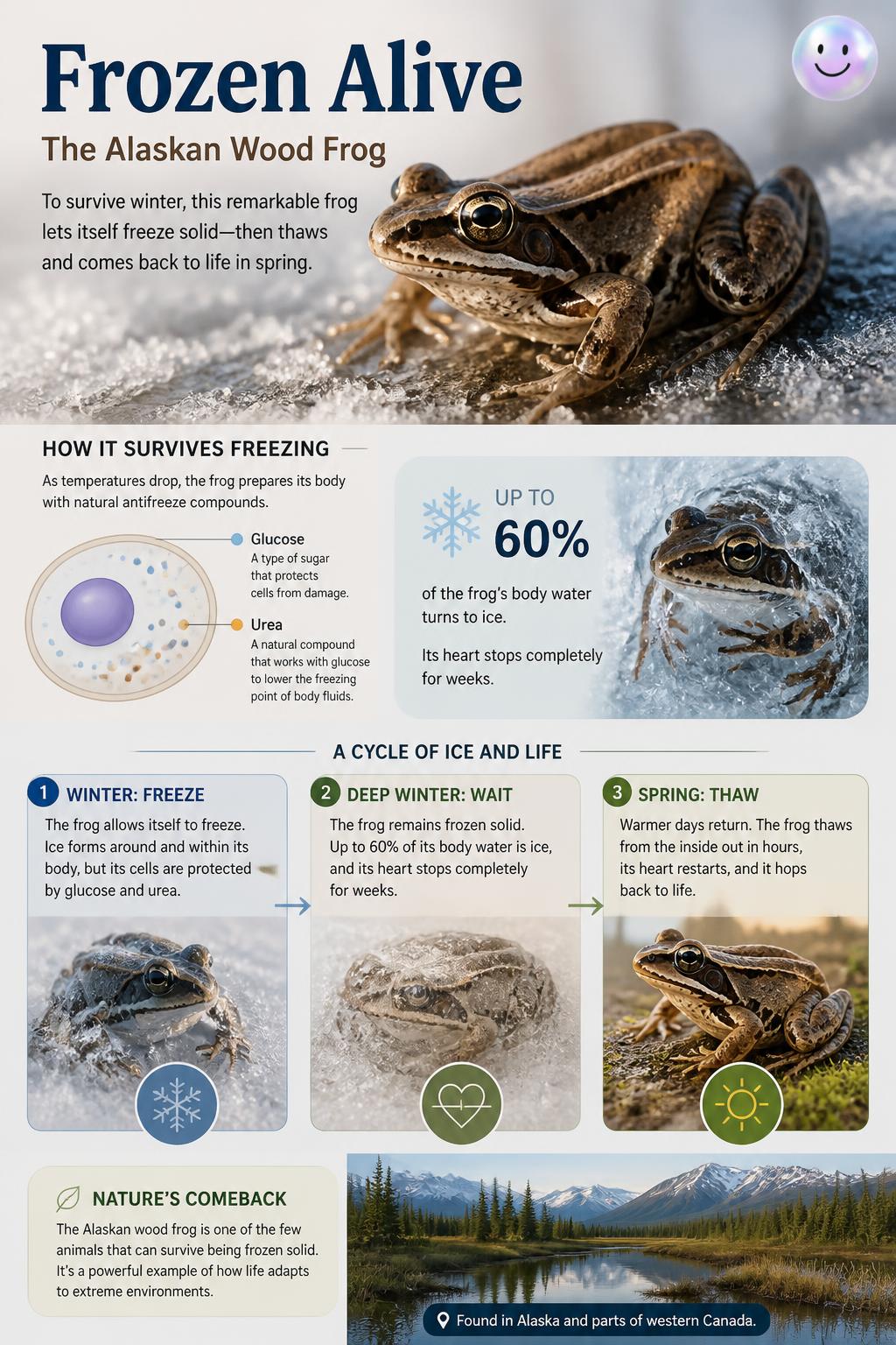 Frozen alive with the Alaskan wood frog