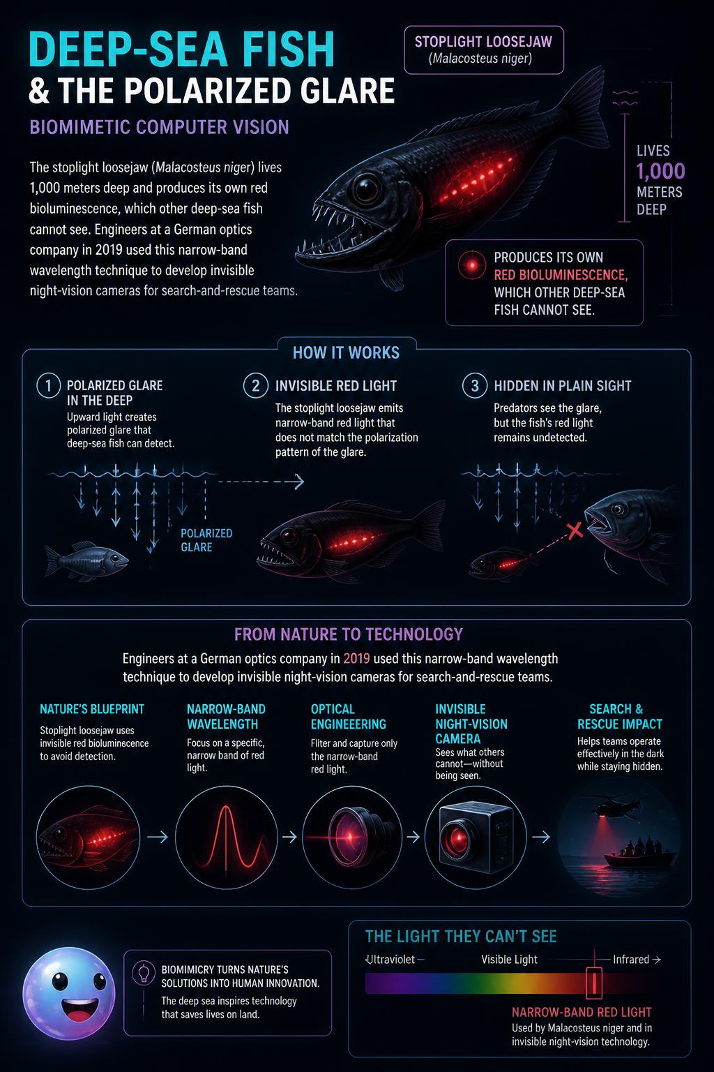 Deep-sea fish and the polarized glare