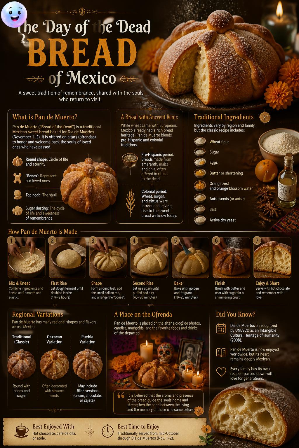 The day of the dead bread of Mexico