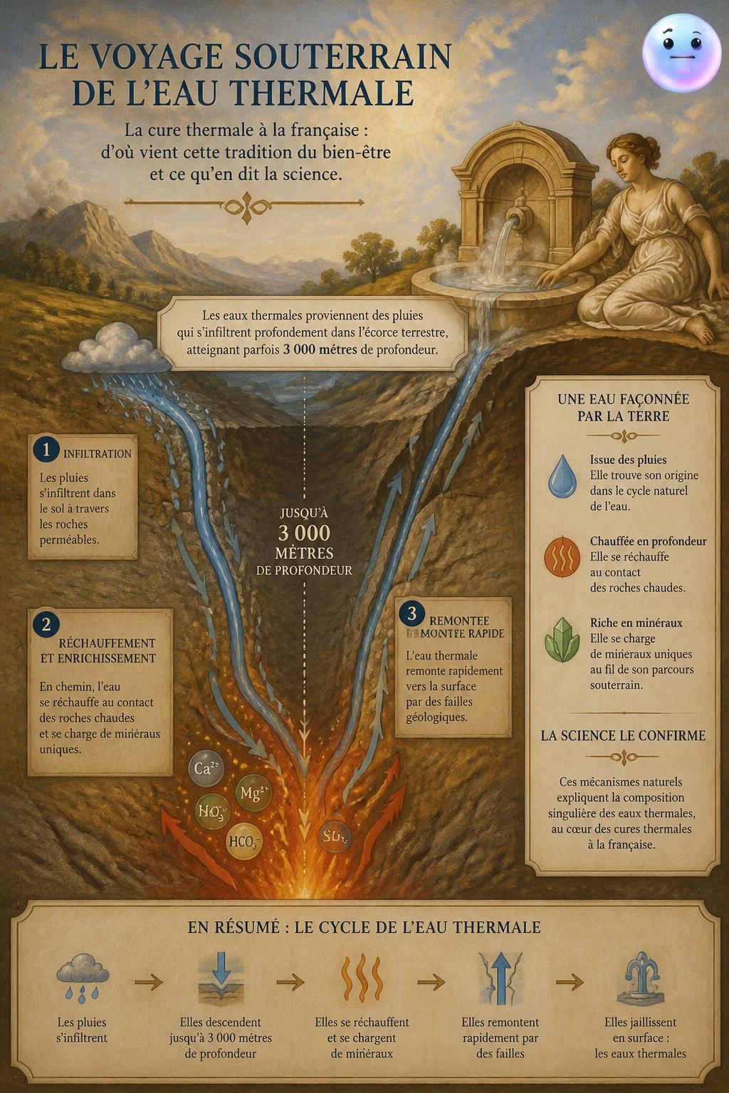 Le voyage souterrain de l'eau thermale