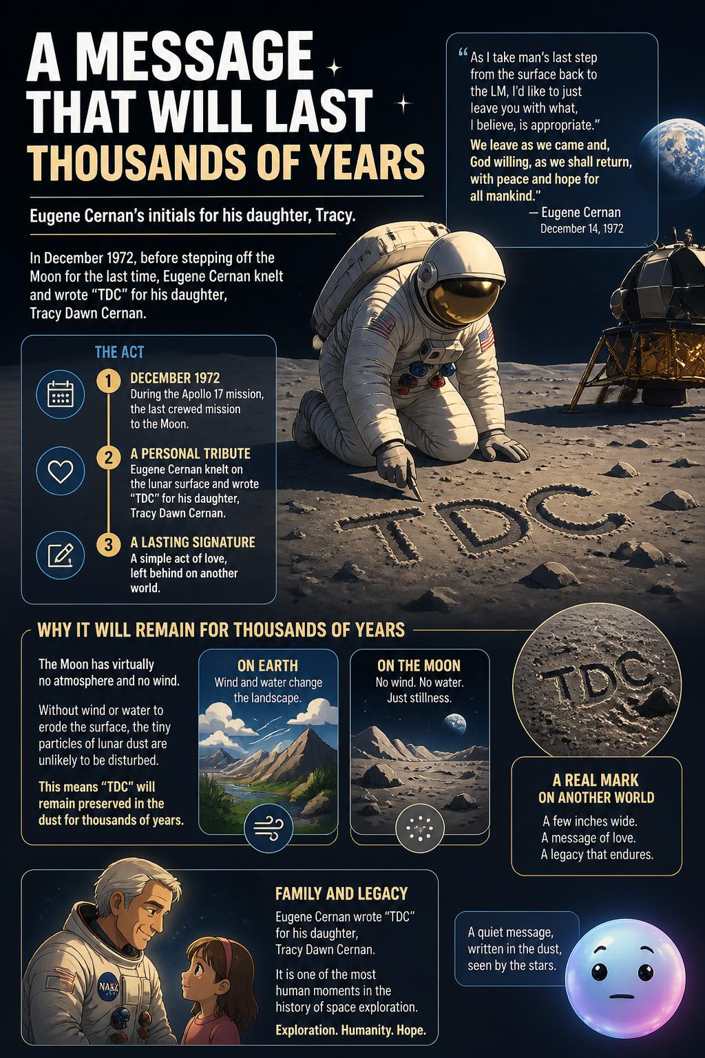 Eugene Cernan's initials for Tracy