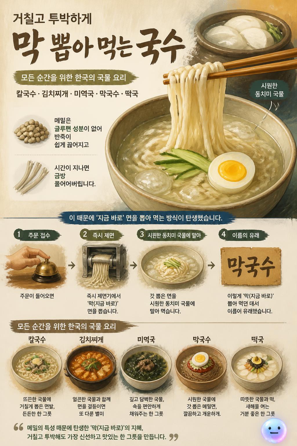 거칠고 투박하게 막 뽑아 먹는 국수