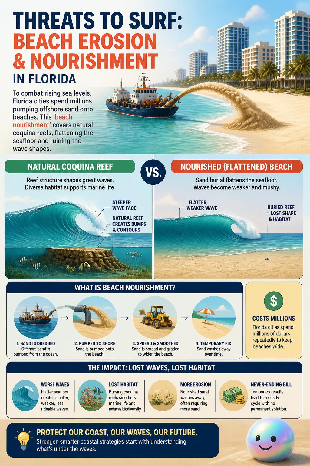 Threats of beach erosion and nourishment