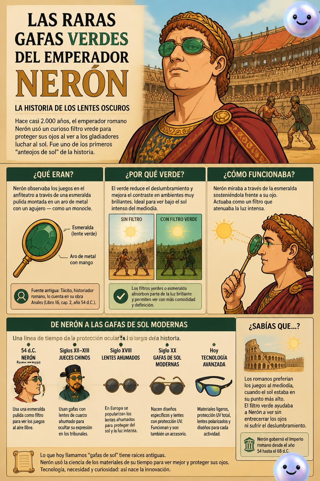 Las raras gafas verdes del emperador Nerón