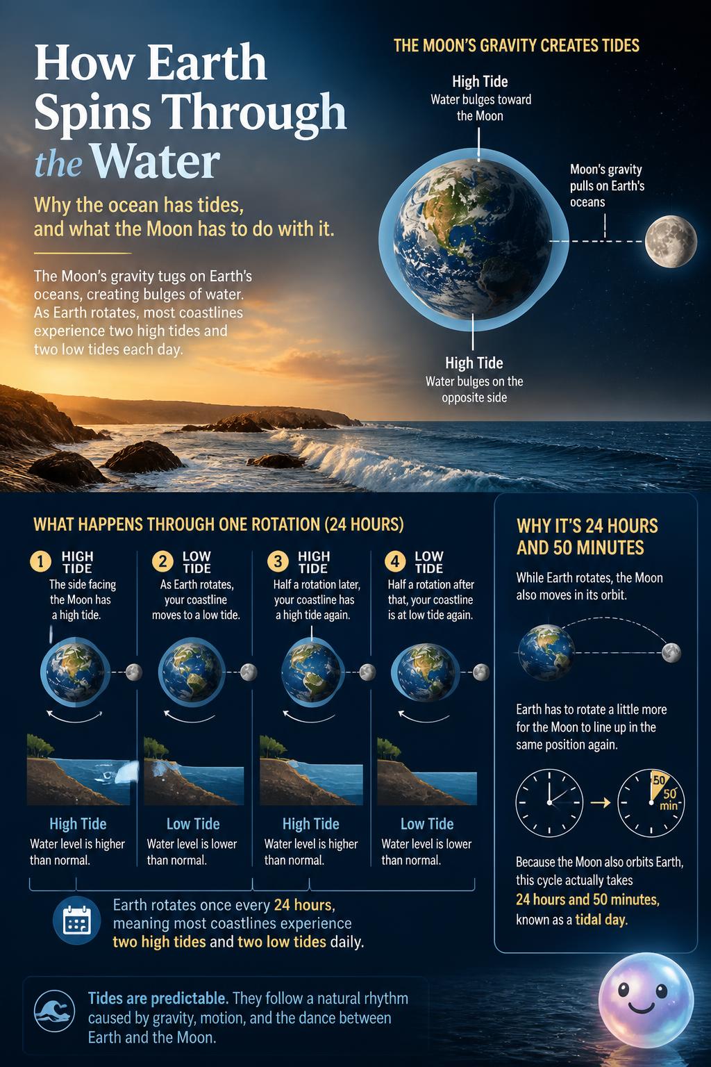 How Earth spins through the water