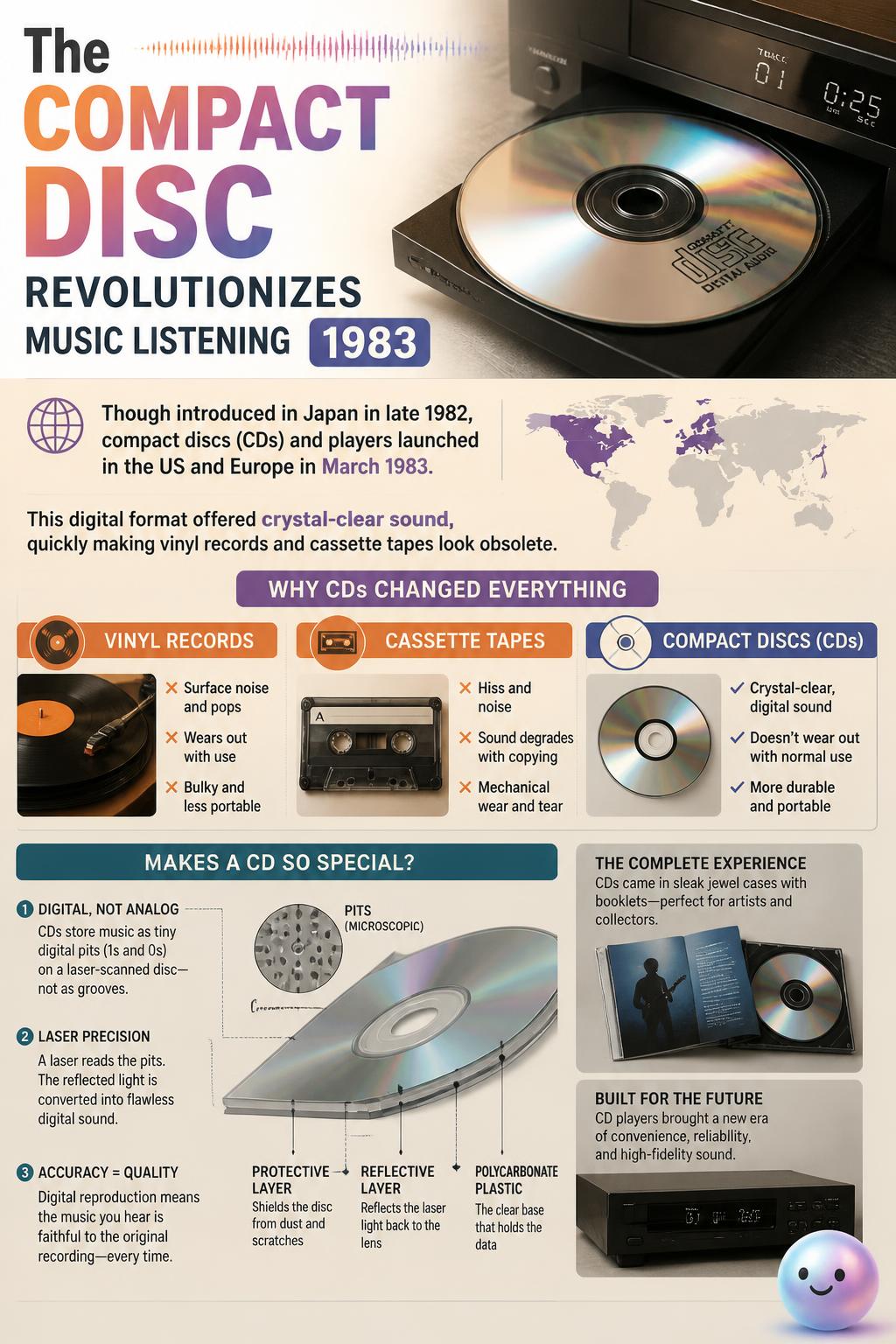 The compact disc revolutionizes music listening
