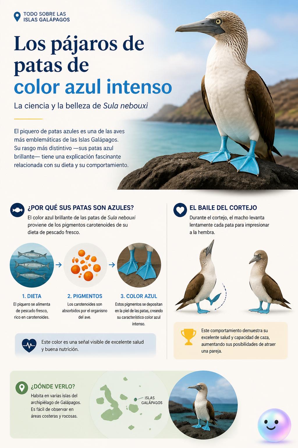 Los pájaros de patas de color azul intenso