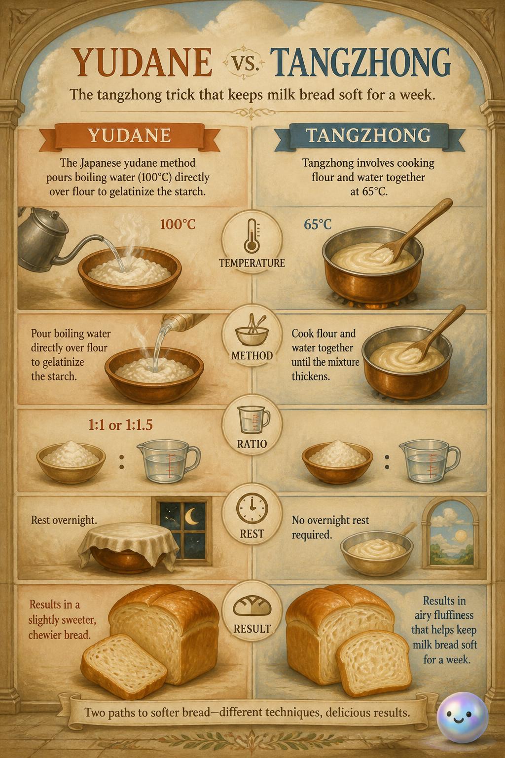Yudane versus tangzhong