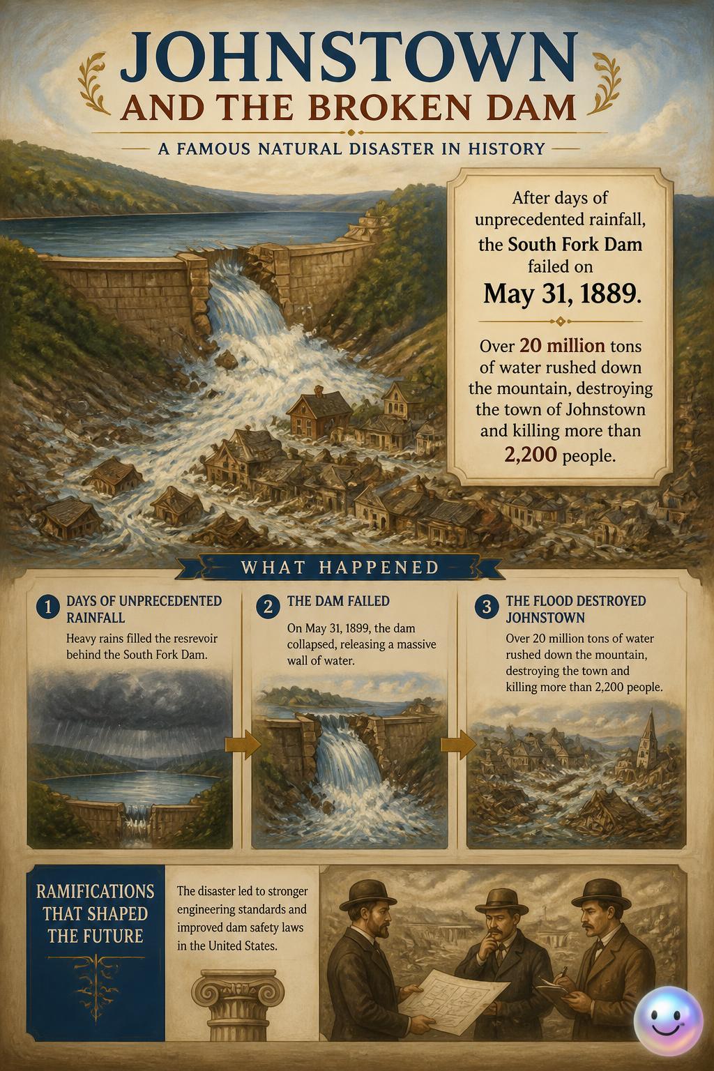 Johnstown and the broken dam
