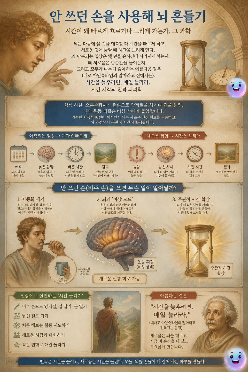 안 쓰던 손을 사용해 뇌 흔들기