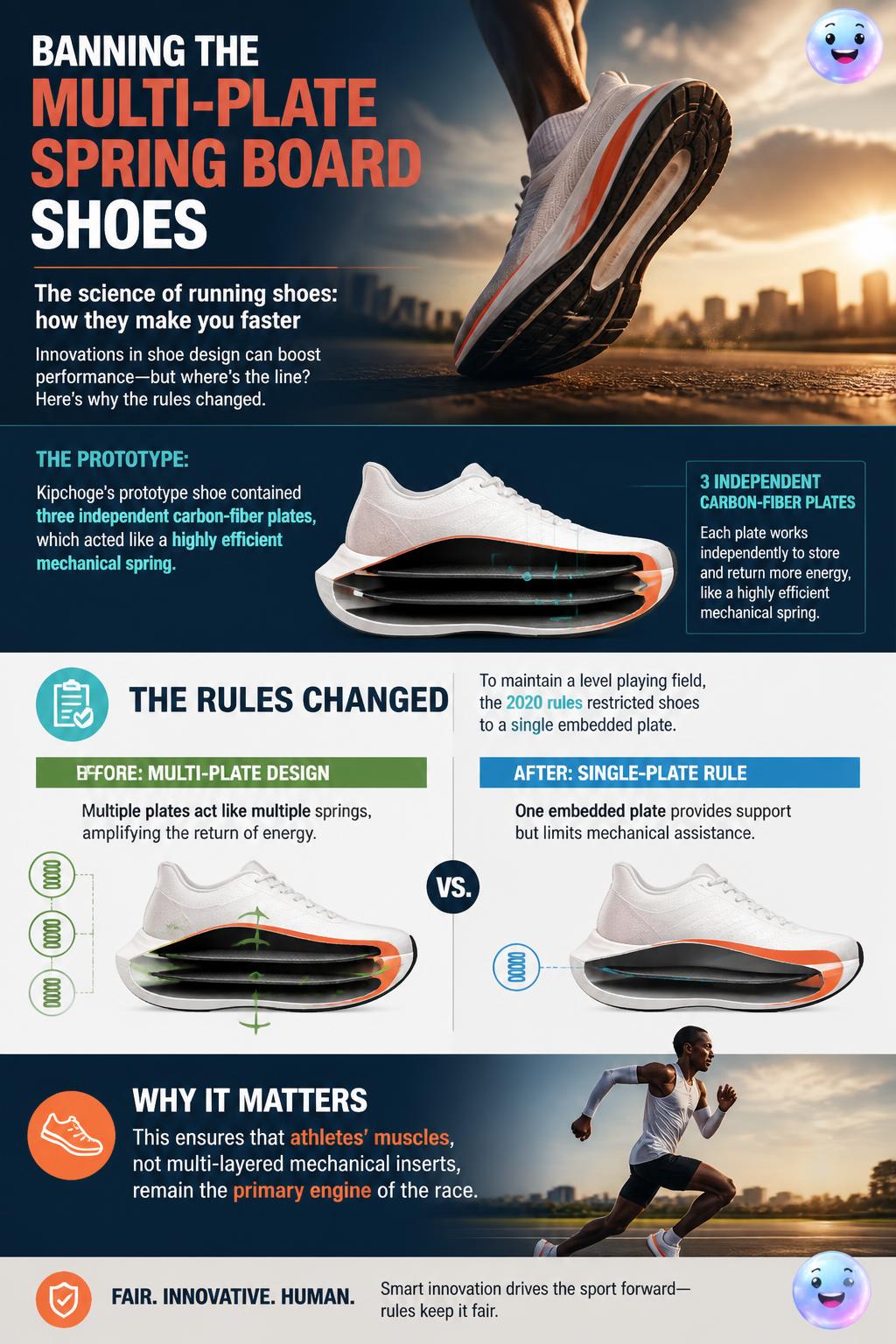 Banning the multi-plate spring board shoes