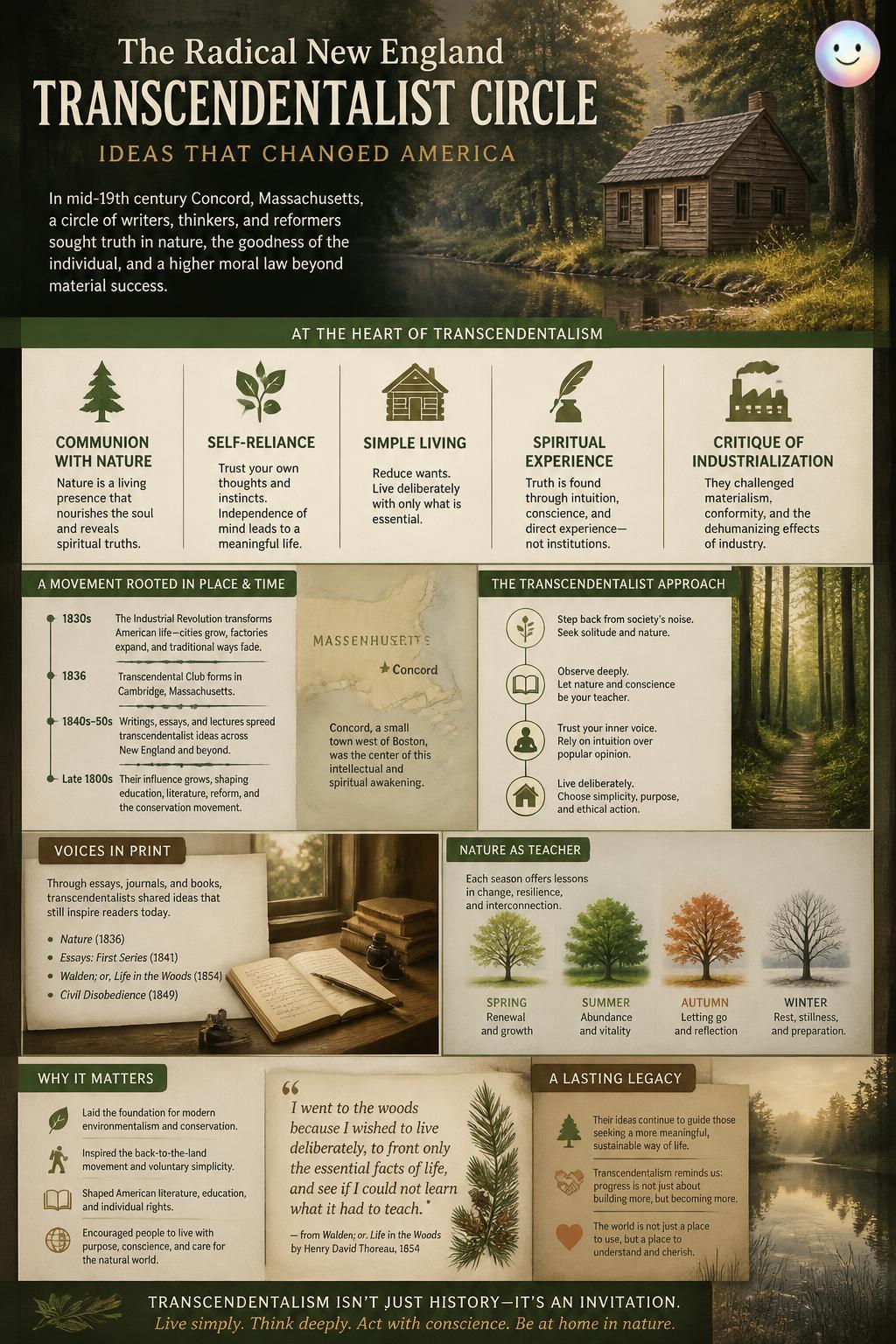 The radical New England transcendentalist circle