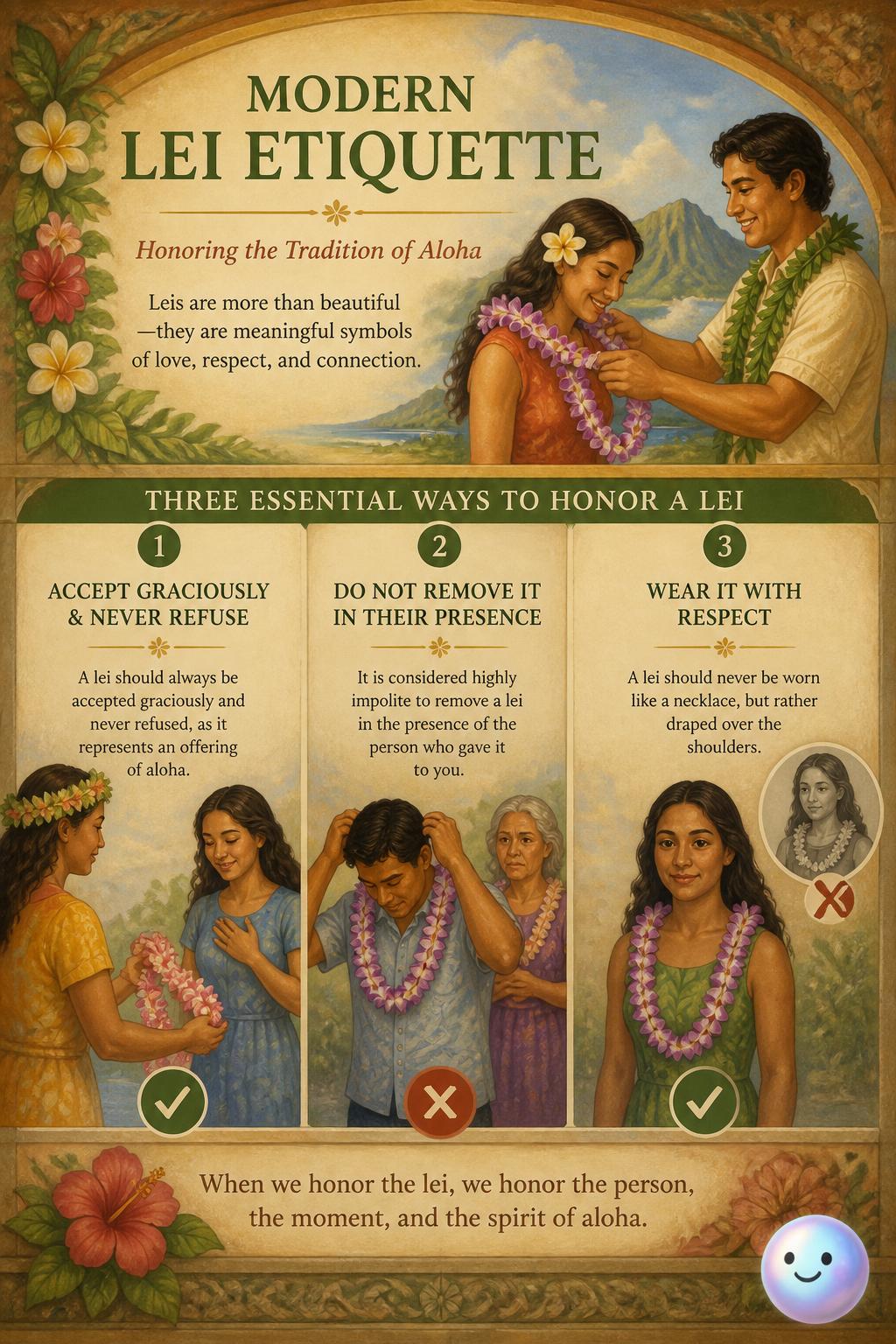 Modern lei etiquette