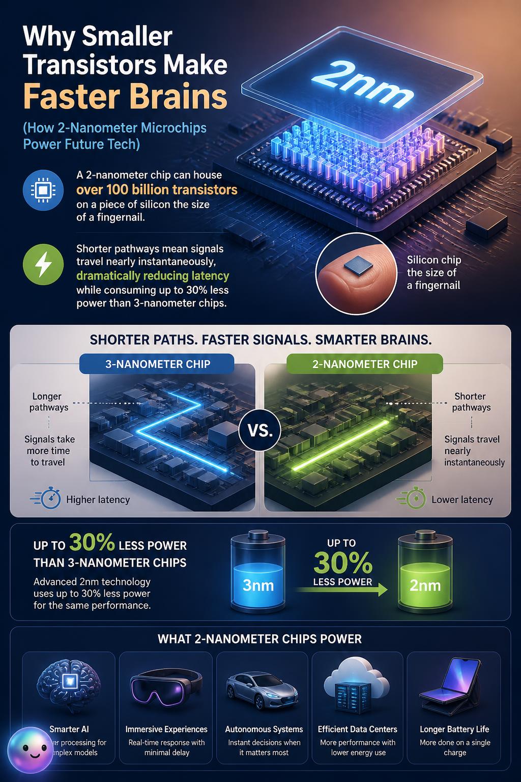 Why smaller transistors make faster brains