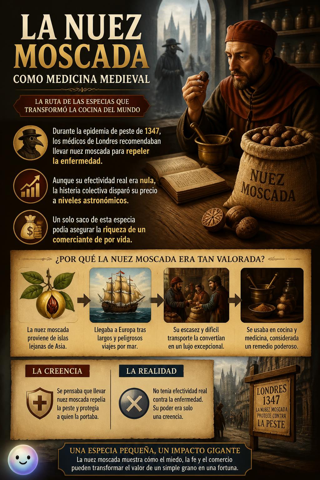 La nuez moscada como medicina medieval