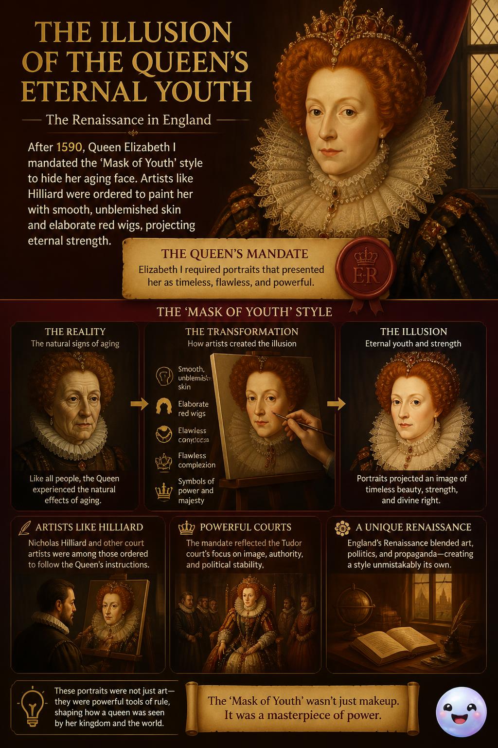 The illusion of the queen's eternal youth