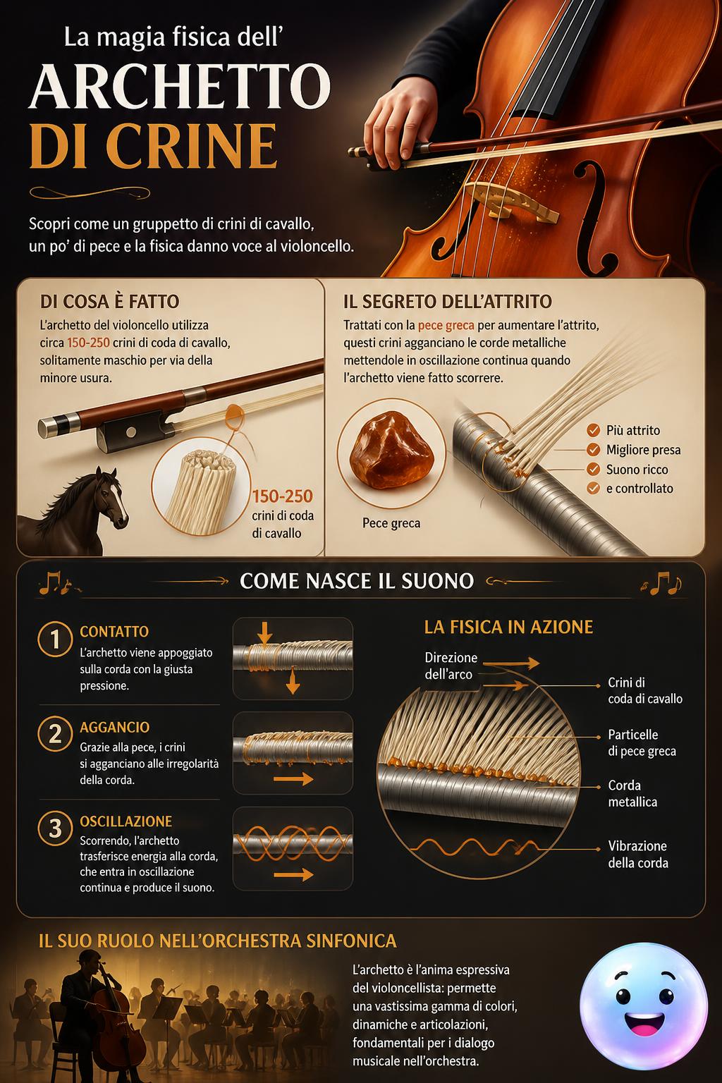 La magia fisica dell'archetto di crine