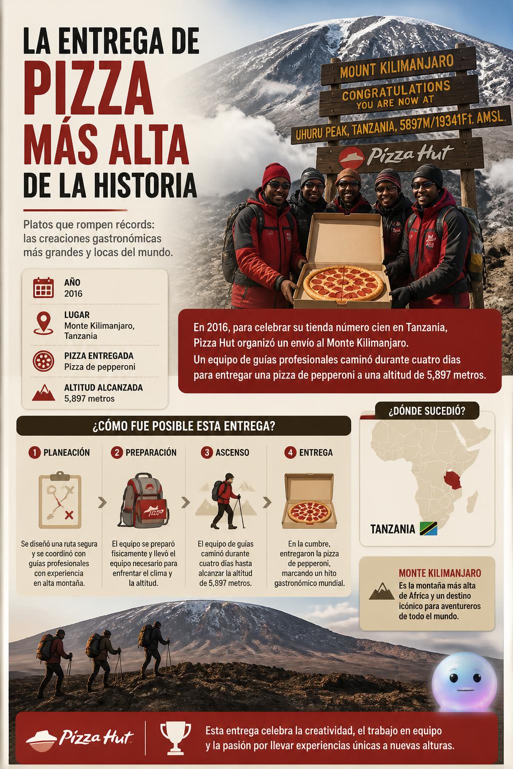 La entrega de pizza más alta de la historia