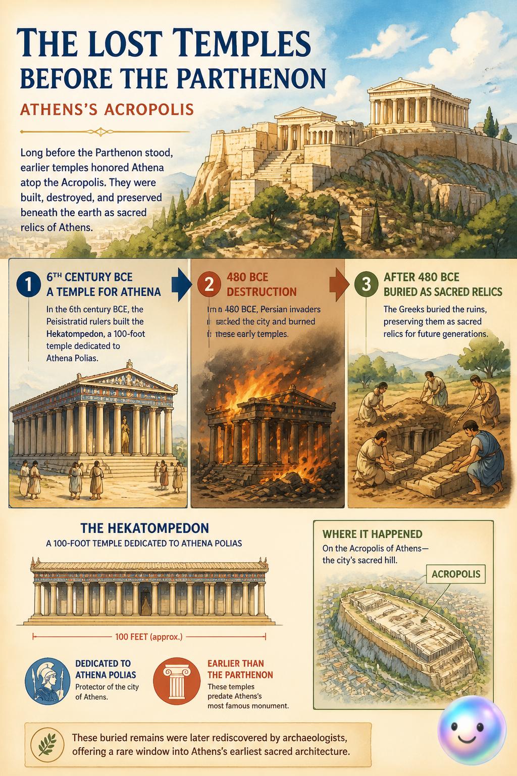 The lost temples before the Parthenon