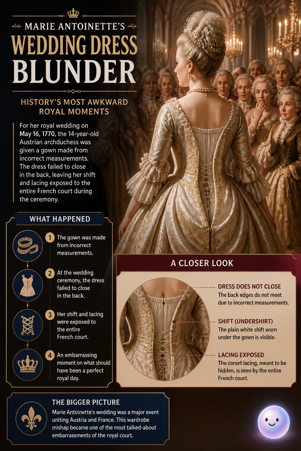 Marie Antoinette's wedding dress blunder