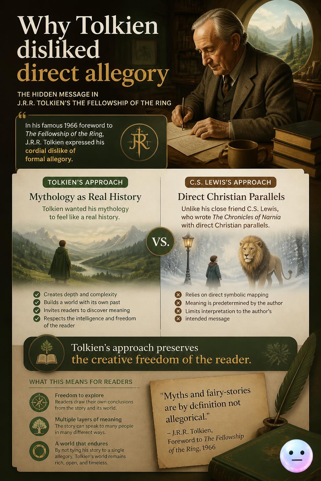 Why Tolkien disliked direct allegory