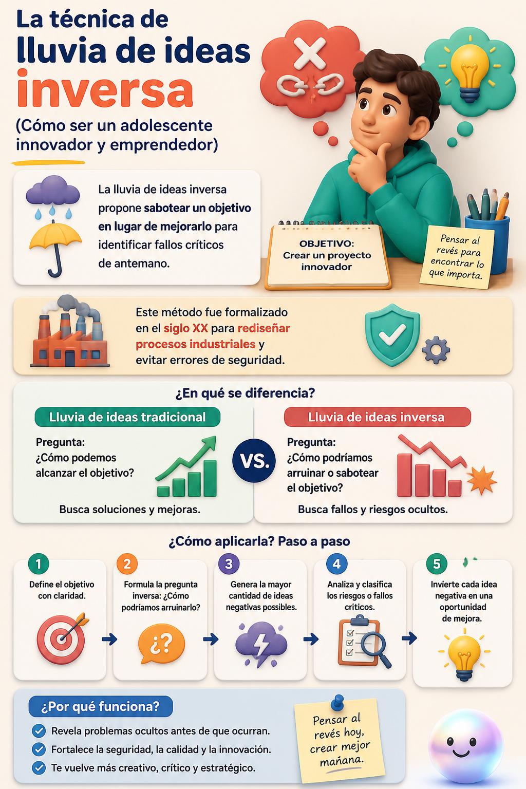 La técnica de lluvia de ideas inversa