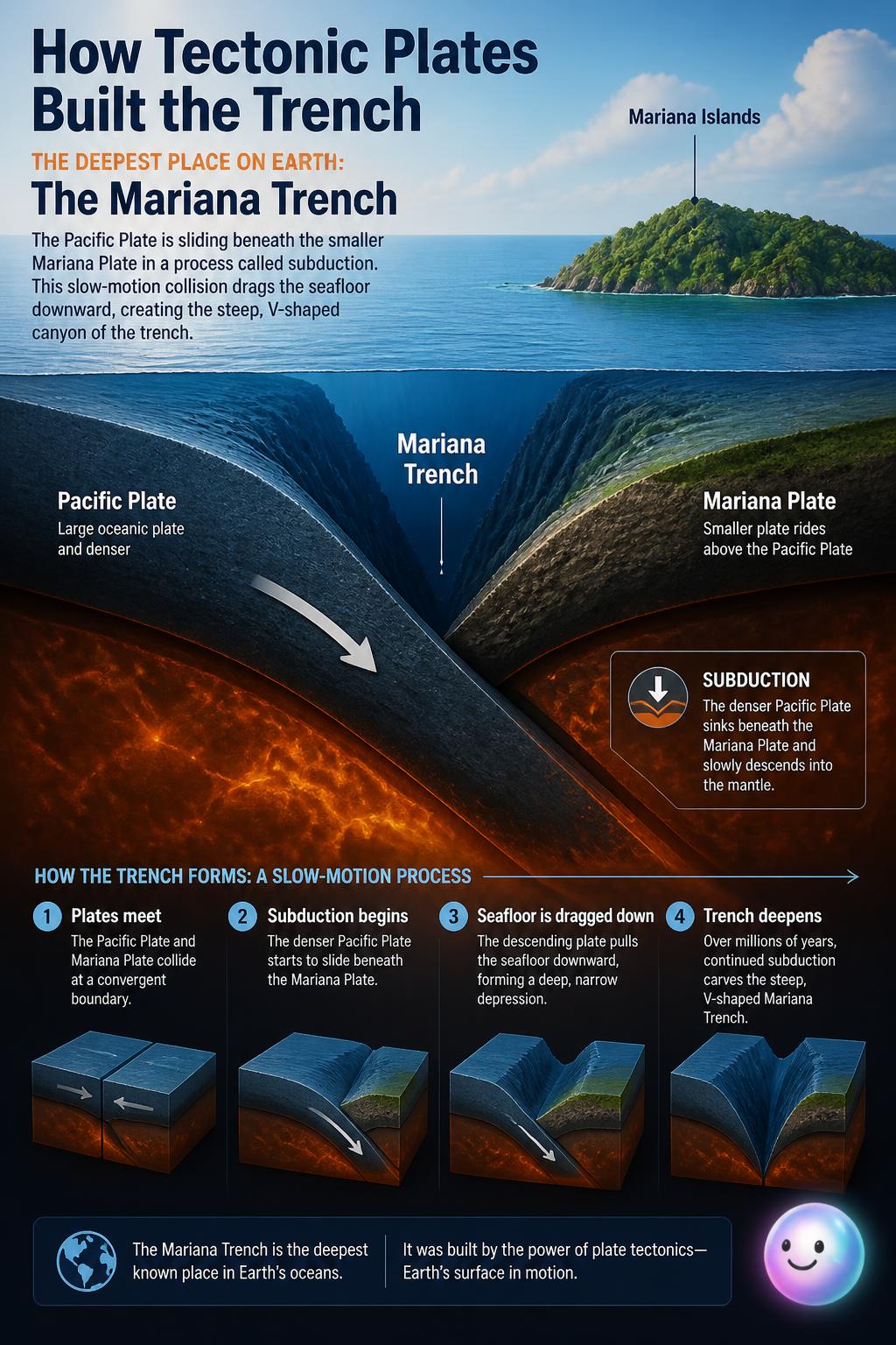 How tectonic plates built the trench
