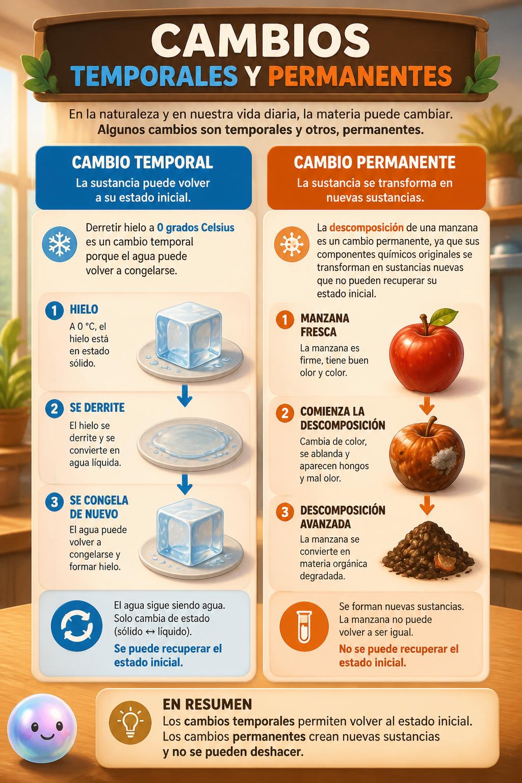 Cambios temporales y cambios permanentes