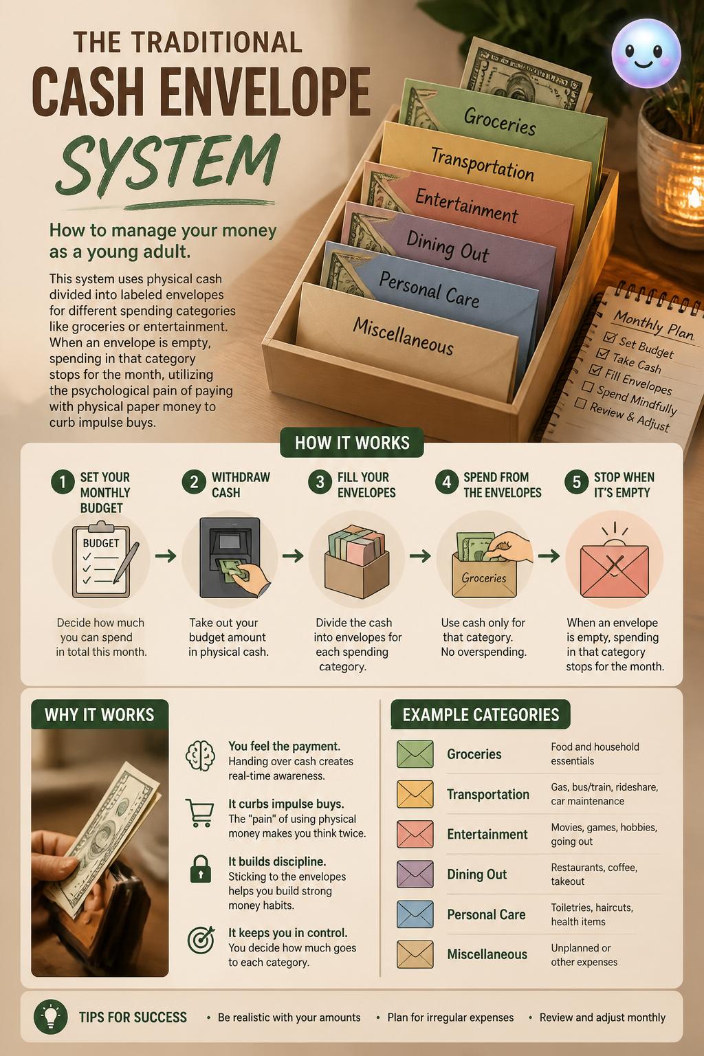 The traditional cash envelope system