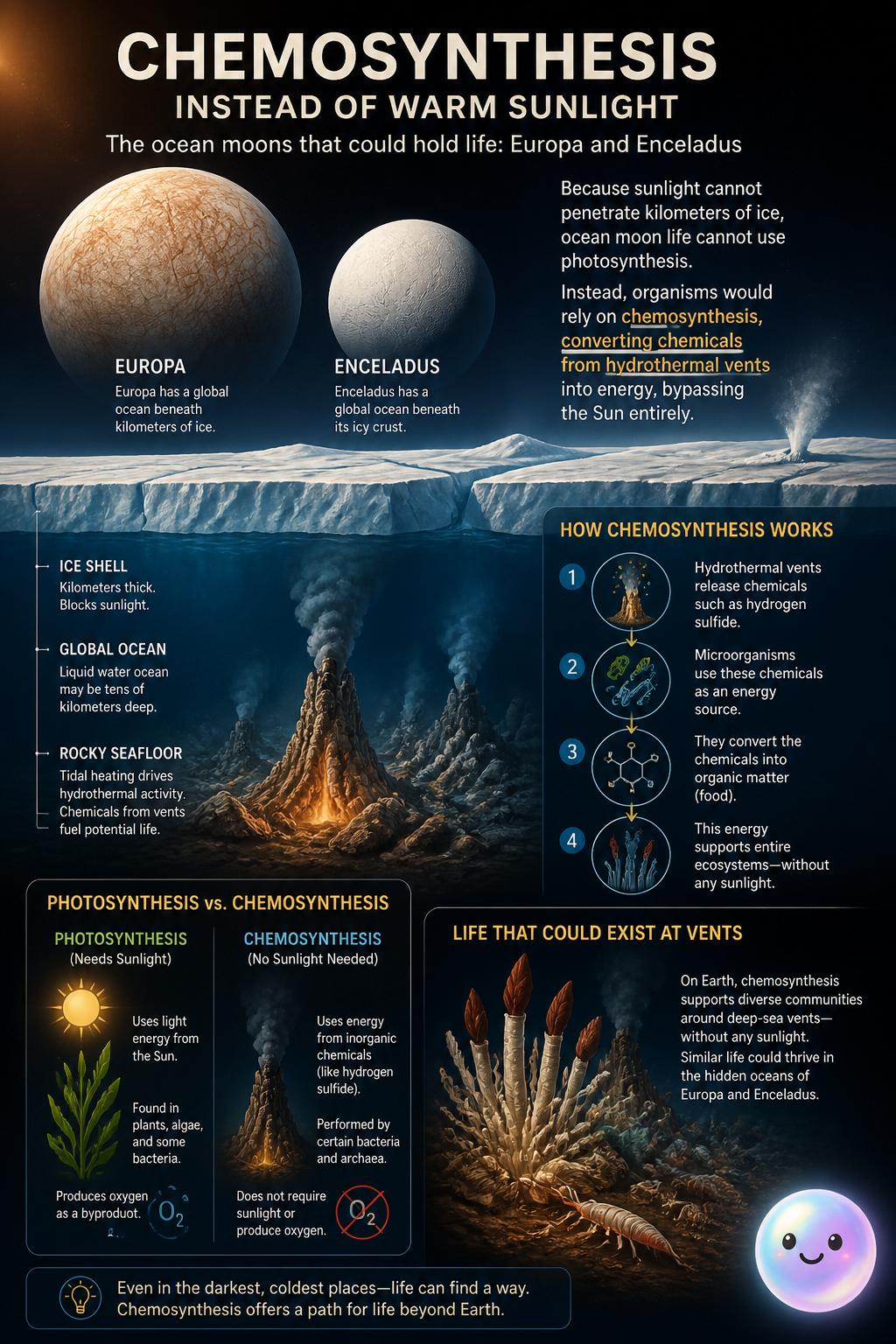 Chemosynthesis instead of warm sunlight