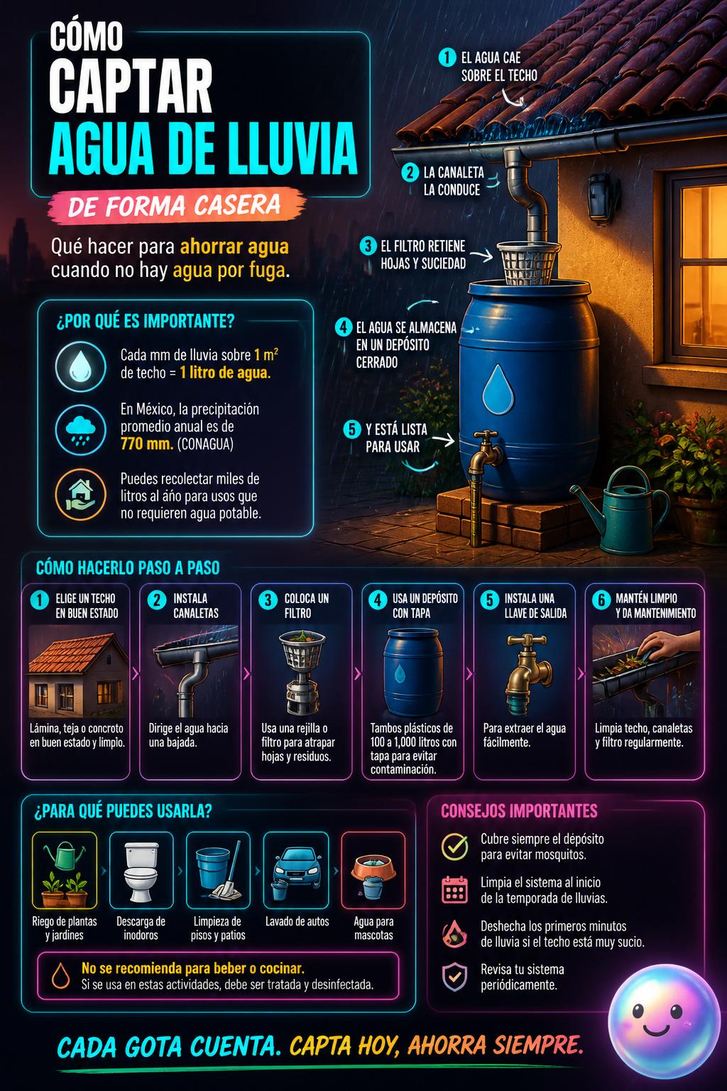 Cómo captar agua de lluvia de forma casera
