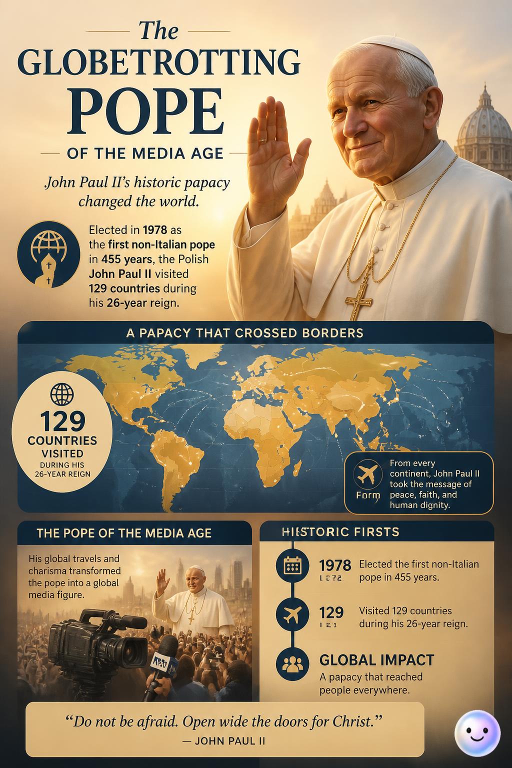 The globetrotting pope of the media age