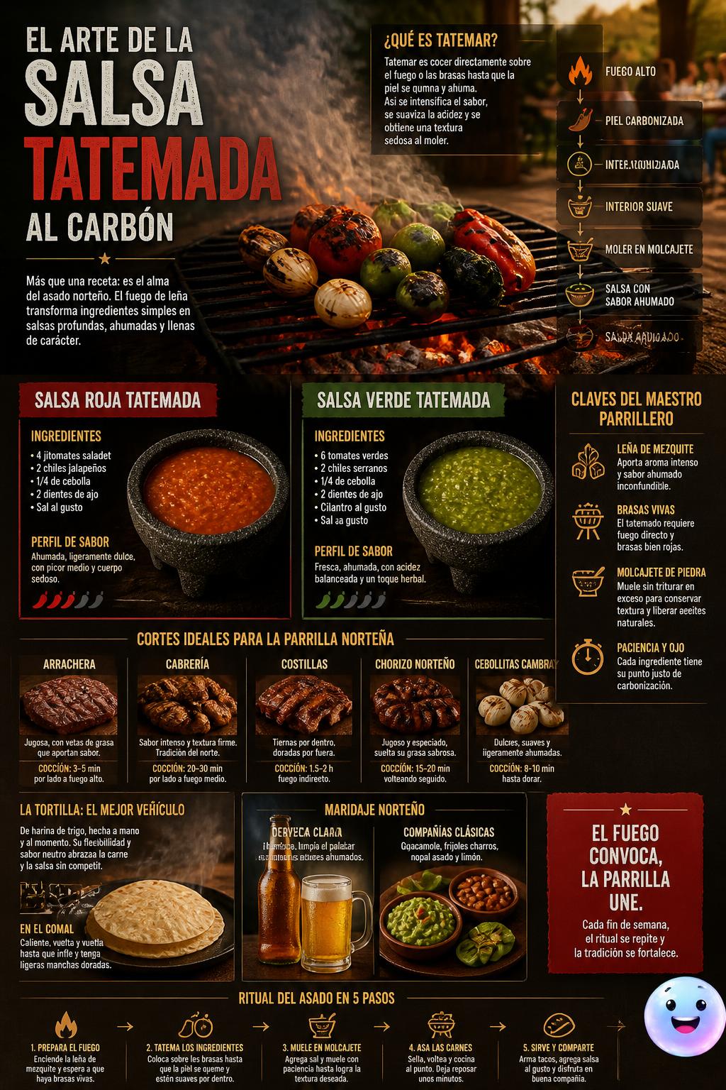 El arte de la salsa tatemada al carbón