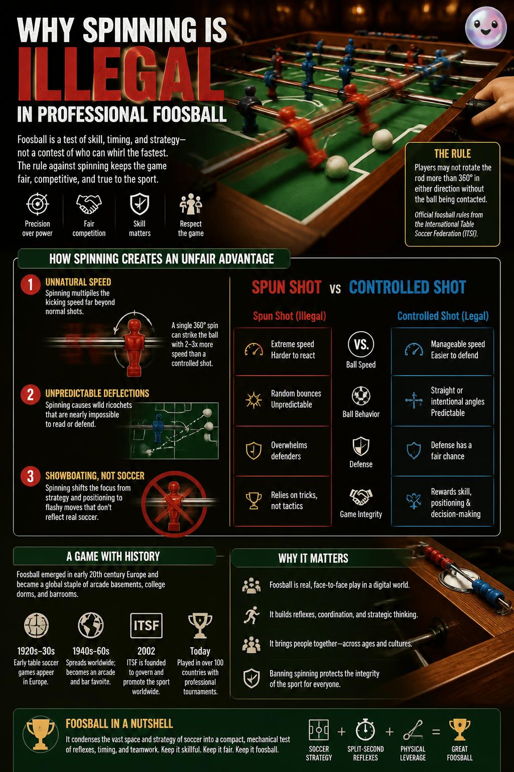 Why spinning is illegal in professional play