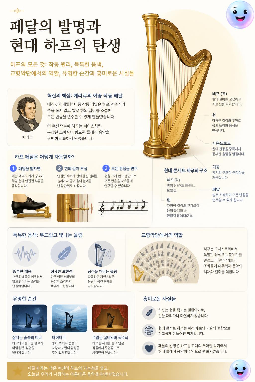 페달의 발명과 현대 하프의 탄생