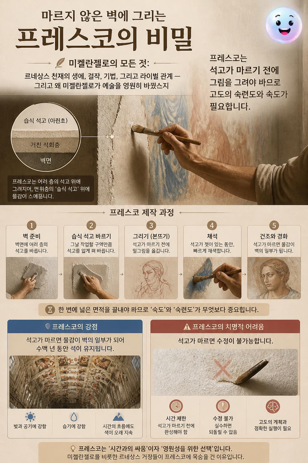 마르지 않은 벽에 그리는 프레스코의 비밀