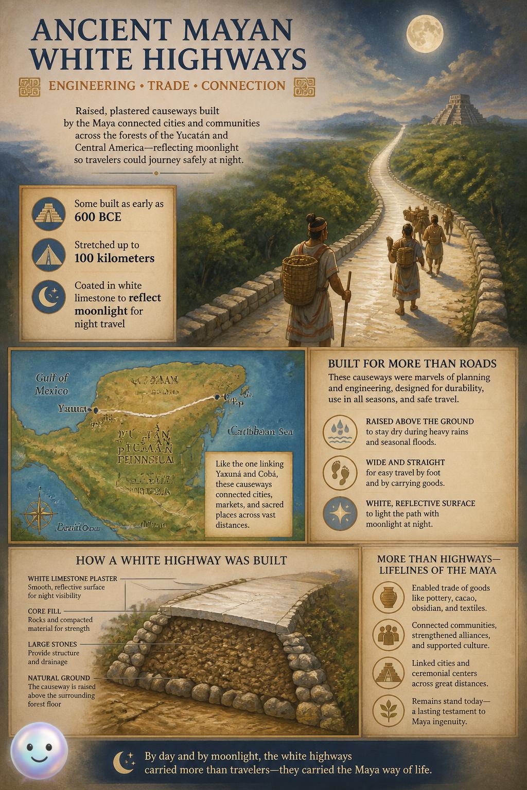 Ancient Mayan white highways