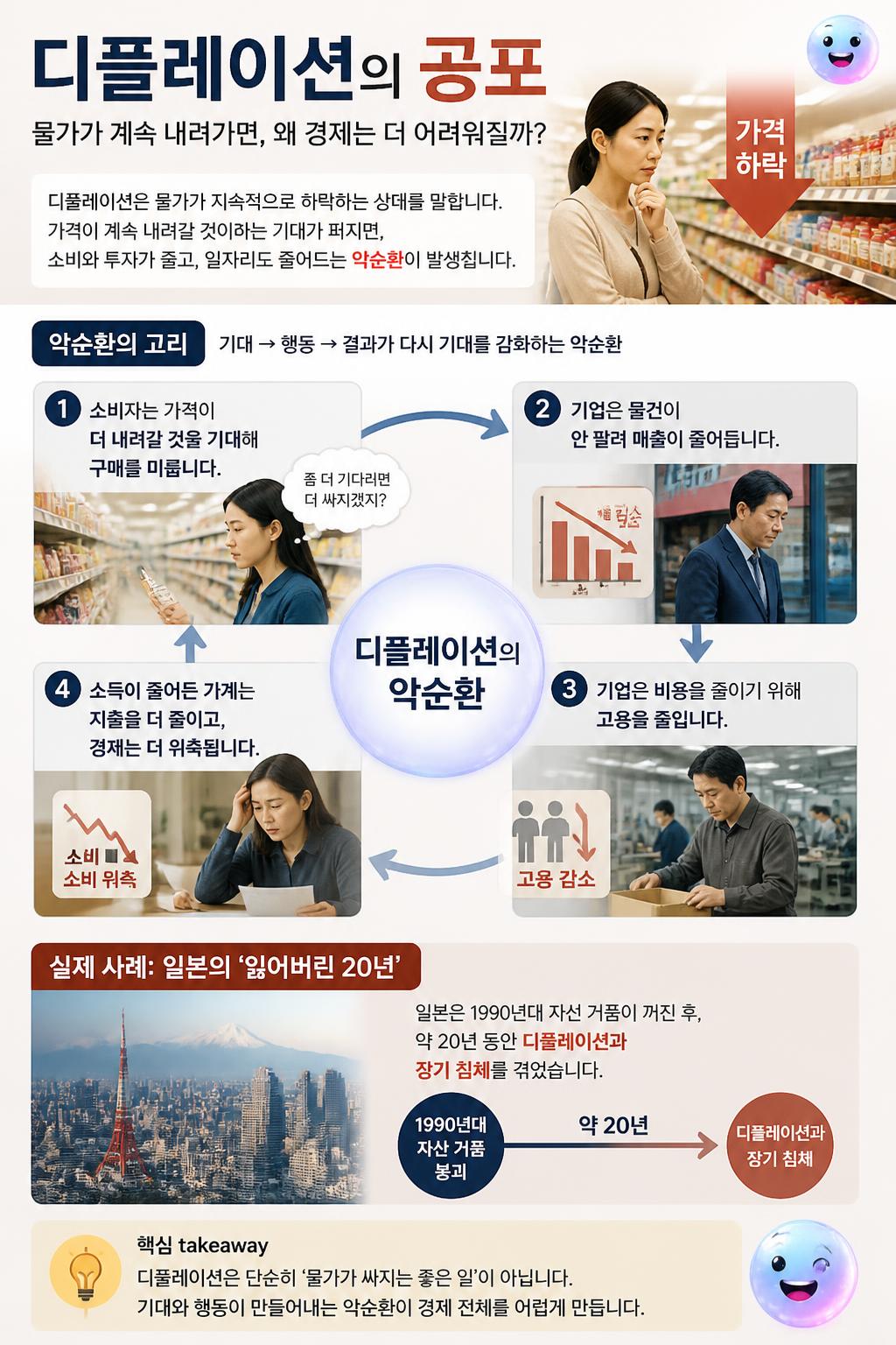 물가가 계속 내려가는 디플레이션의 공포