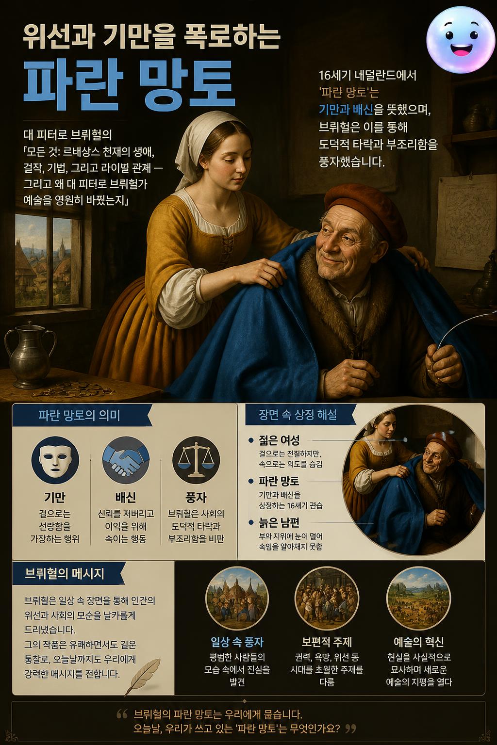 위선과 기만을 폭로하는 파란 망토
