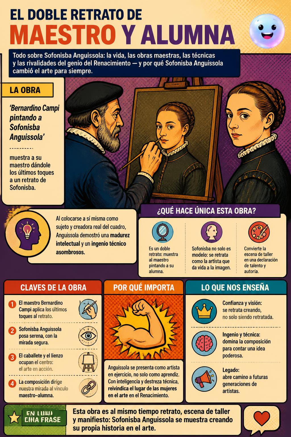 El doble retrato de maestro y alumna